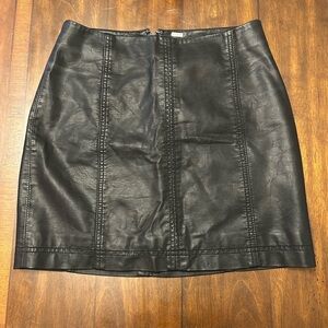 Free People Modern Femme‎ Vegan Black Leather Skirt